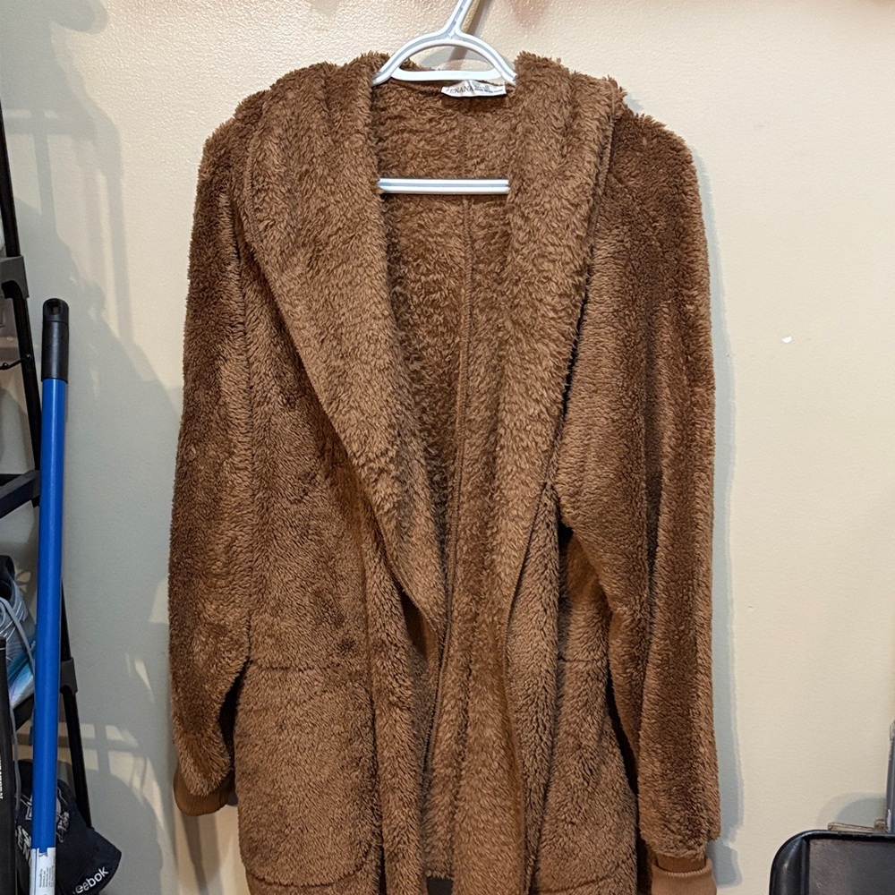 Zenana Cozy  Brown Hooded Women's Jacket